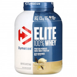 Dymatize, Элитный порошок из 100% сывороточного протеина, изысканная ваниль, 2,3 кг (5 фунтов)