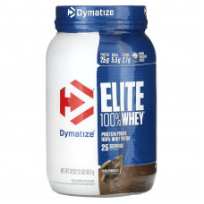 Dymatize, Elite, порошок из 100% сывороточного протеина, насыщенный шоколад, 907 г (2 фунта)