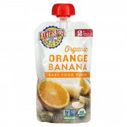 Earth's Best, органическое пюре для детского питания, для детей от 6 месяцев, апельсин и банан, 113 г (4 унции)