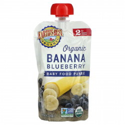 Earth's Best, органическое пюре для детского питания, для детей от 6 месяцев, банан и голубика, 113 г (4 унции)
