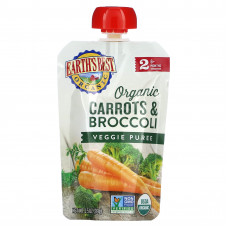Earth's Best, органическое овощное пюре, для детей от 6 месяцев, морковь и брокколи, 99 г (3,5 унции)