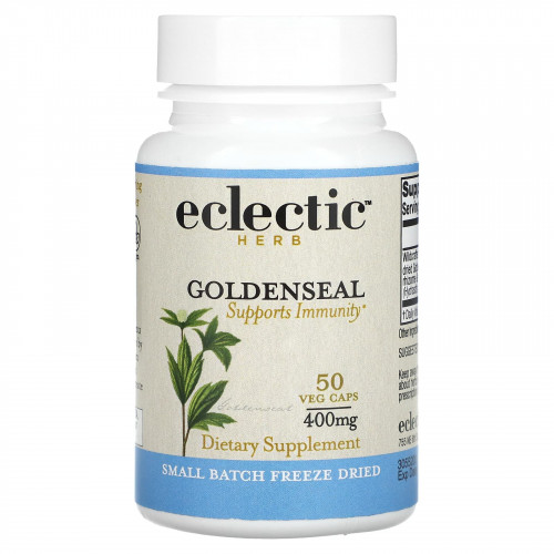 Eclectic Institute, сублимированный желтокорень, 400 мг, 50 растительных капсул