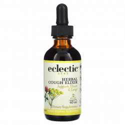 Eclectic Institute, Kids Herbs, травяной эликсир от кашля для детей, со вкусом черной вишни, 60 мл (2 жидк. унции)