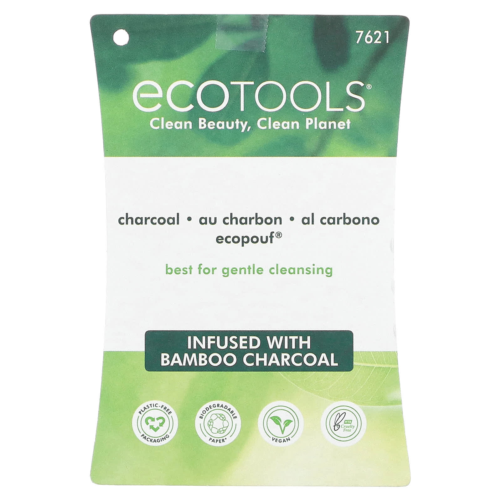 EcoTools, Губка для ванны из древесного угля EcoPouf, серая, 1 шт.