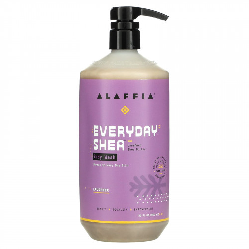 Alaffia, Everyday Shea, гель для душа с маслом ши и лавандой, 950 мл (32 жидк. унции)