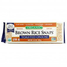 Edward & Sons, Brown Rice Snaps, органические запеченные крекеры, обжаренный лук, 100 г (3,5 унции)