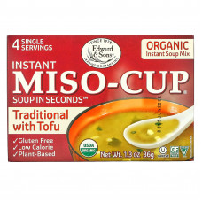 Edward & Sons, Instant Miso-Cup, мисо-суп быстрого приготовления, традиционный рецепт с тофу, 4 порции, 36 г (1,3 унции)