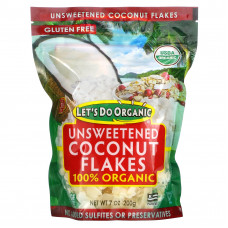 Edward & Sons, Let's Do Organic, 100% органические несладкие кокосовые хлопья, 200 г (7 унций)