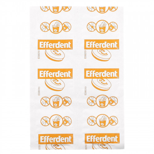 Efferdent, Антибактериальное средство для очищения зубных протезов, ночное отбеливание, 90 таблеток