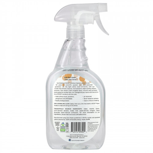 Earth Friendly Products, Ecos, средство для мытья окон, 650 мл (22 жидк. Унции)