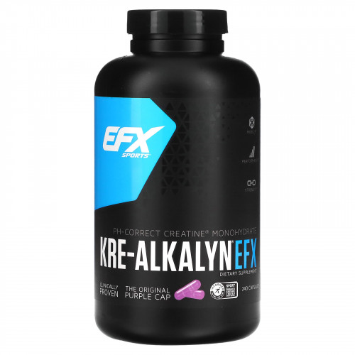 EFX Sports, Kre-Alkalyn EFX, креатин, 240 капсул