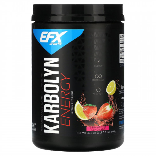 EFX Sports, Karbolyn Energy, клубничный лимонад, 1000 г (2 фунта, 3,3 унции)