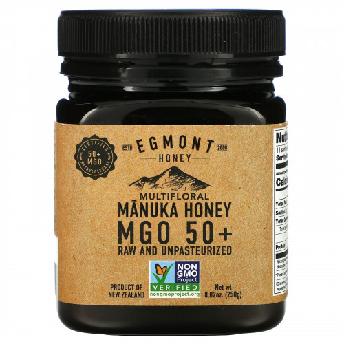 Egmont Honey, Разноцветный мед манука, необработанный и непастеризованный, MGO 50+, 250 г (8,82 унции)