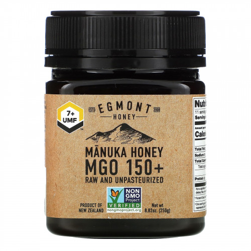 Egmont Honey, Мед манука, необработанный и непастеризованный, MGO 150+, 250 г (8,82 унции)