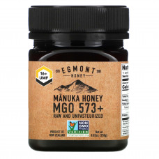 Egmont Honey, Мед манука, необработанный и непастеризованный, MGO 573+, 250 г (8,82 унции)