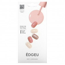 Edgeu, Гелевые обертывания для ногтей Perfect, END111, Chiffon Glow, набор из 16 полосок