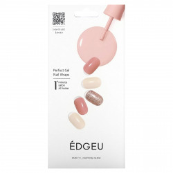 Edgeu, Гелевые обертывания для ногтей Perfect, END111, Chiffon Glow, набор из 16 полосок