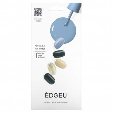 Edgeu, Идеальные гелевые обертывания для ногтей, ENG420, повседневный уличный образ, набор из 16 полосок