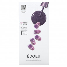 Edgeu, Гелевые обертывания для ногтей Perfect, ENA321, Purple Night Magnet, набор из 16 полосок