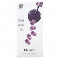 Edgeu, Гелевые обертывания для ногтей Perfect, ENA321, Purple Night Magnet, набор из 16 полосок