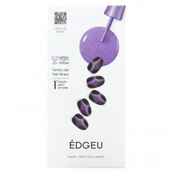 Edgeu, Гелевые обертывания для ногтей Perfect, ENA322, магнит с фиолетовым отверстием, набор из 16 полосок