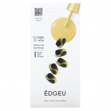 Edgeu, Perfect Gel Nail Wraps, ENA917, Wave Gold Magnet, набор из 16 полосок