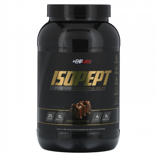 EHPlabs, IsoPept, гидролизованный изолят сывороточного протеина, шоколадный вкус, 1015 г (2,24 фунта)