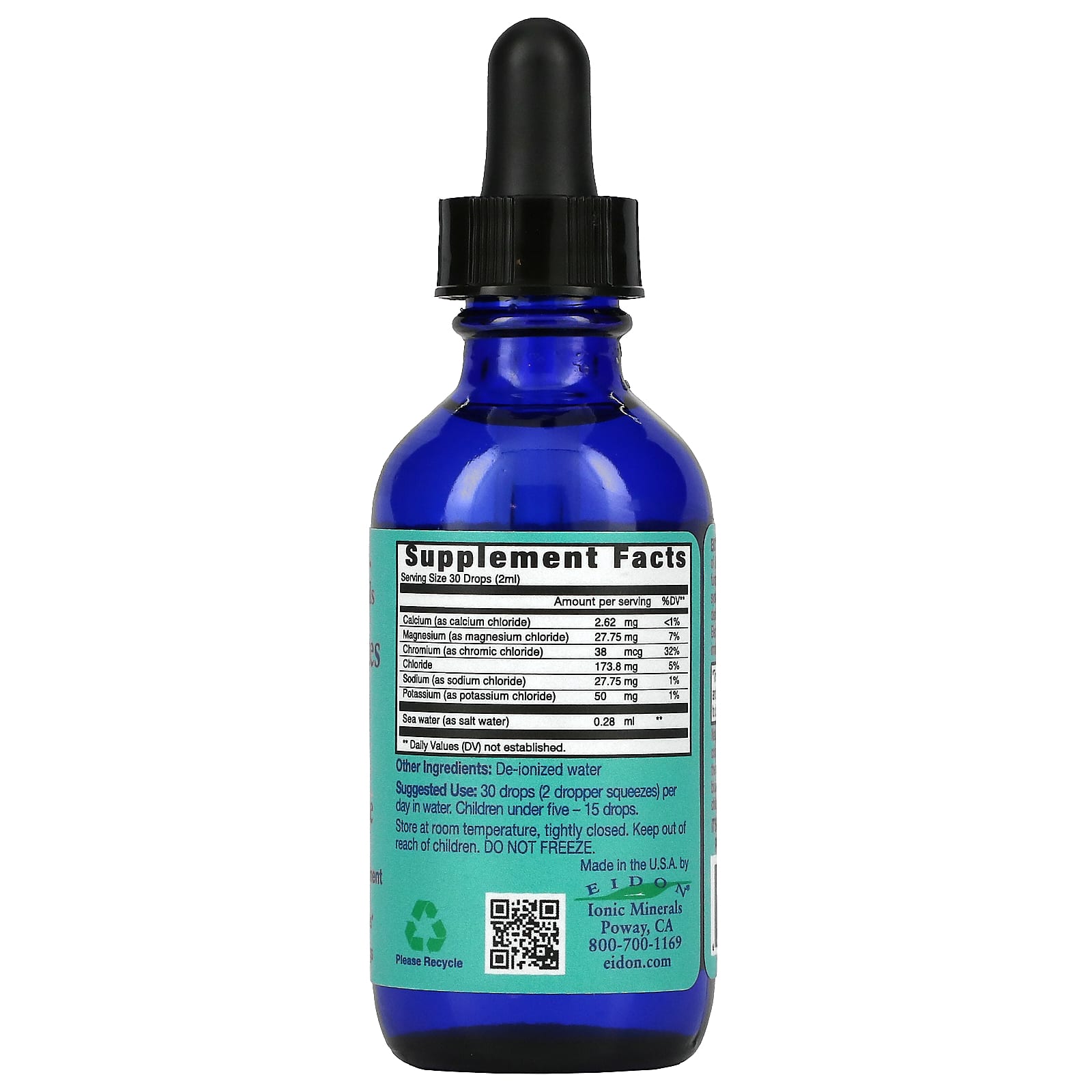 Eidon Mineral Supplements, Electrolytes, Liquid Concentrate, 2 fl. oz. (60 ml.)