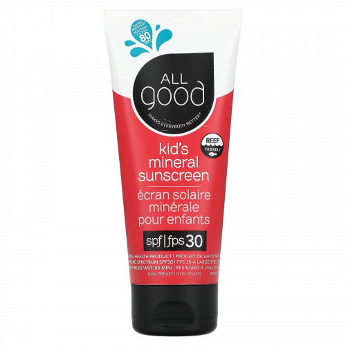 All Good Products, Минеральное солнцезащитное средство для детей, SPF 30, 89 мл (3 жидк. Унции)