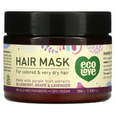 Eco Love, Маска для волос, голубика, виноград и лаванда, 350 мл (11,8 жидк. Унции)