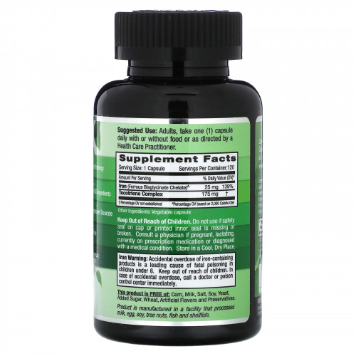 Emerald Laboratories, Pure Albion, мягкое железо, 25 мг, 120 растительных капсул