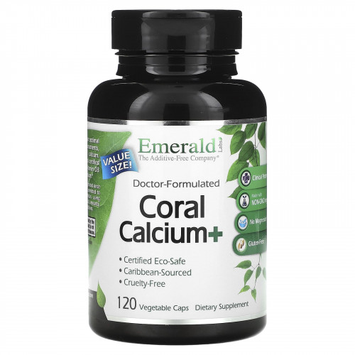 Emerald Laboratories, Coral Calcium +, 120 растительных капсул