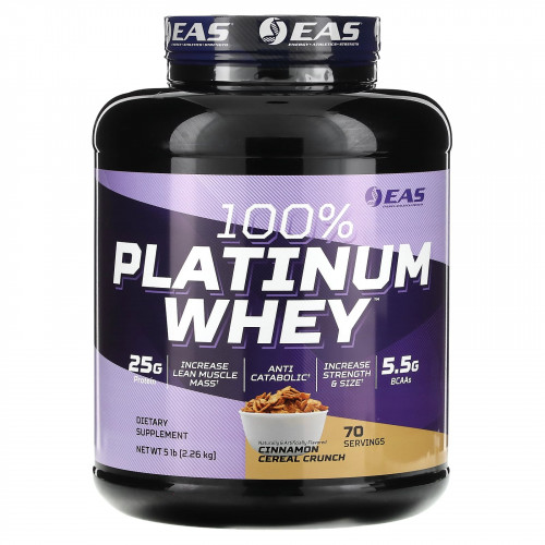 EAS, 100% Platinum Whey, хлопья с корицей, 2,26 кг (5 фунтов)