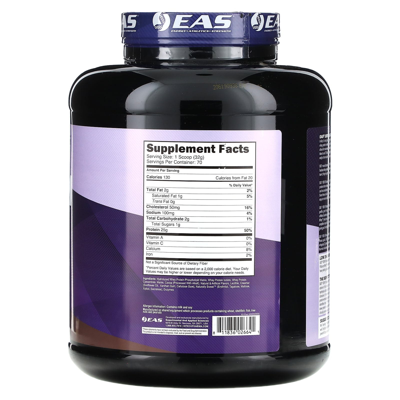 EAS, 100% Platinum Whey, шоколадное мороженое, 2,26 кг (5 фунтов)