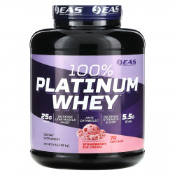 EAS, 100% Platinum Whey, клубничное мороженое, 2,26 кг (5 фунтов)