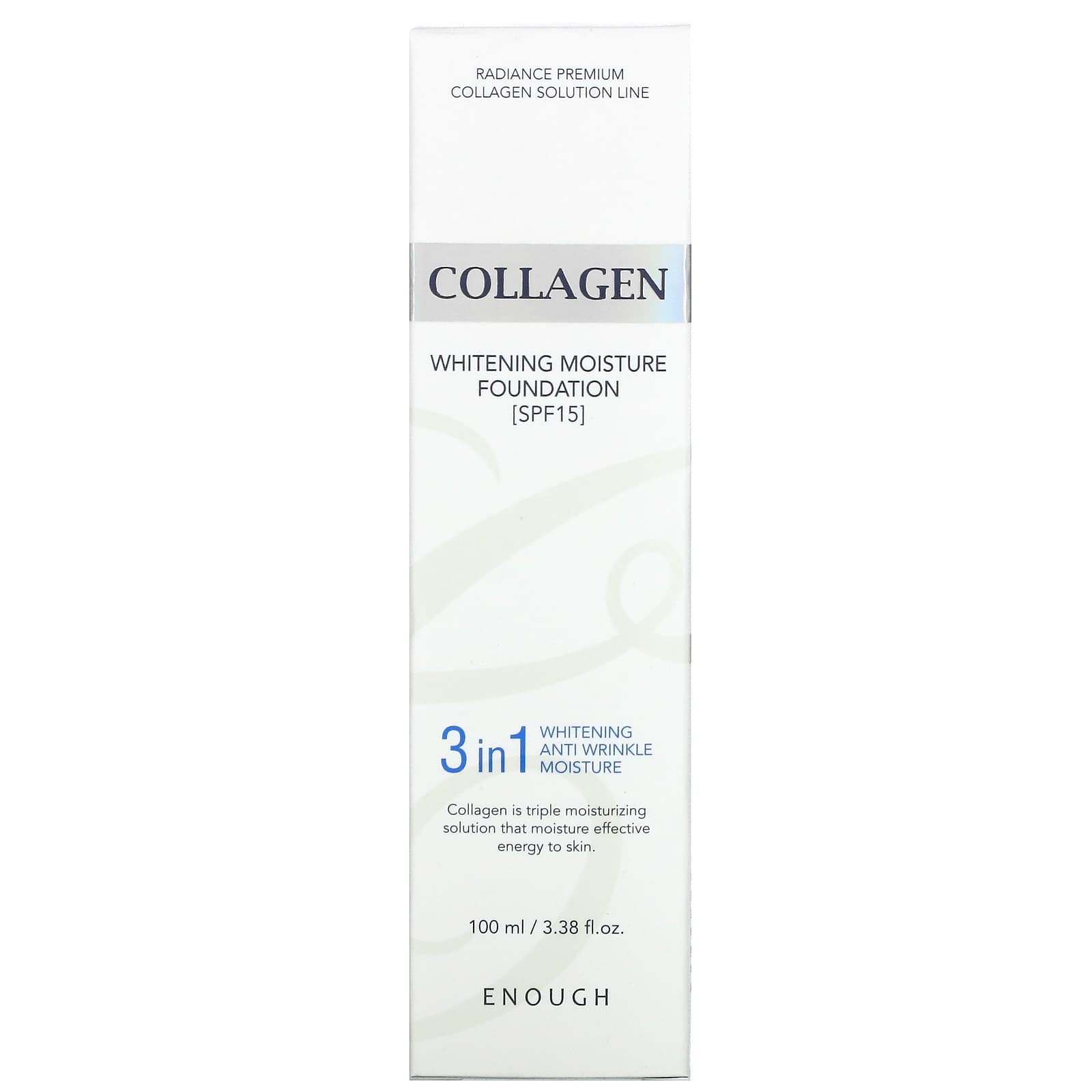 Enough, Collagen, отбеливающая увлажняющая основа, SPF 15, No 13, 100 мл (3,38 жидк. Унции)