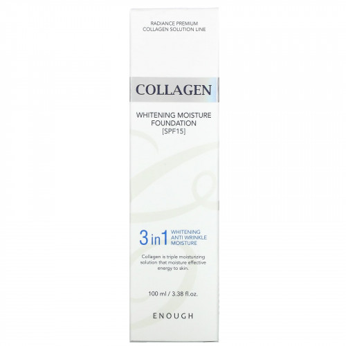 Enough, Collagen, отбеливающая увлажняющая основа, SPF 15, No 13, 100 мл (3,38 жидк. Унции)
