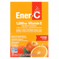 Ener-C, витамин C, смесь для приготовления мультивитаминного напитка со вкусом апельсина, 1000 мг, 30 пакетиков, по 0,3 г (8,67 унций) в каждом