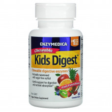 Enzymedica, Пищеварение детей, жевательные пищеварительные ферменты, 60 жевательных таблеток