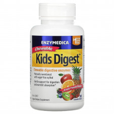 Enzymedica, Kids Digest, жевательные пищеварительные ферменты, фруктовый пунш, 90 жевательных таблеток