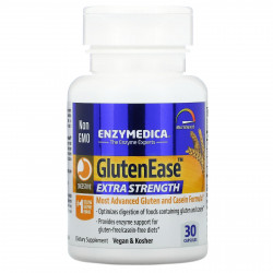 Enzymedica, GlutenEase, добавка для переваривания глютена с повышенной силой действия, 30 капсул