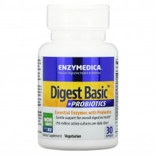 Enzymedica, Digest Basic, добавка с пробиотиками, 30 капсул