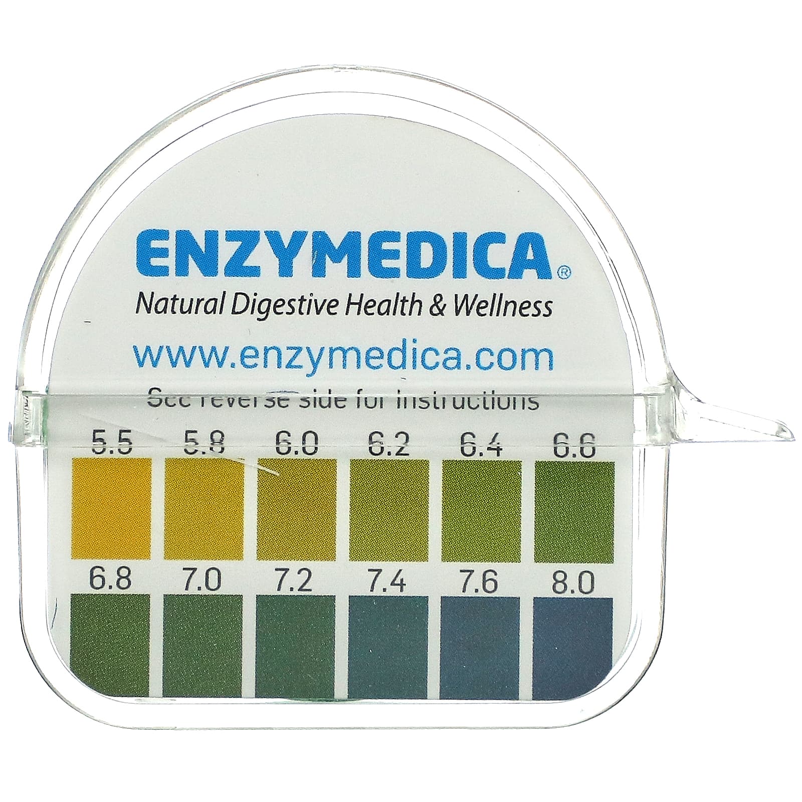 Enzymedica, тест-полоски для определения уровня pH, 16-футовая катушка