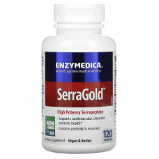 Enzymedica, SerraGold, высокоэффективная серрапептаза, 120 капсул