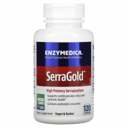 Enzymedica, SerraGold, высокоэффективная серрапептаза, 120 капсул