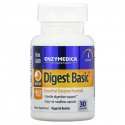 Enzymedica, Digest Basic, формула основных ферментов, 30 капсул