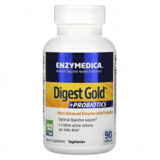 Enzymedica, Digest Gold + пробиотики, 90 капсул