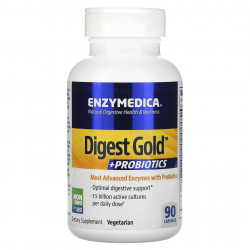 Enzymedica, Digest Gold + пробиотики, 90 капсул