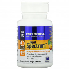 Enzymedica, Digest Spectrum, комплексное средство для пищевой непереносимости, 30 капсул