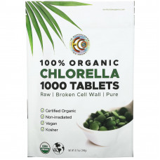 Earth Circle Organics, Таблетки 100% органической хлореллы, 1000 таблеток, 8,75 унций (248 г)